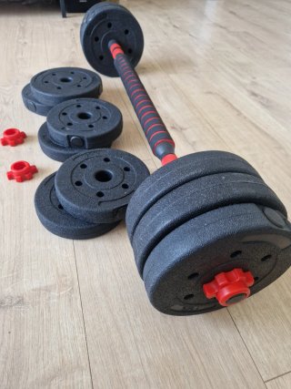 Juego de pesas con barra y discos