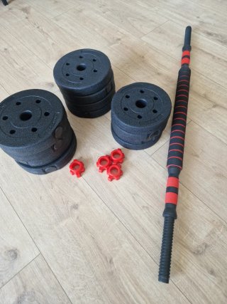 Juego de pesas con barra y discos