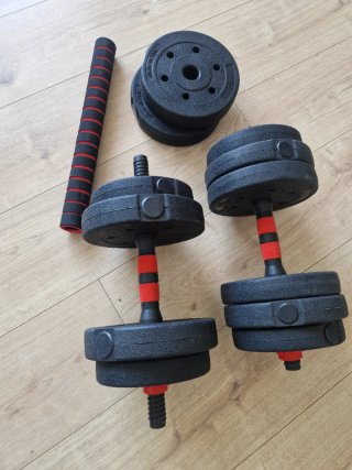 Juego de pesas con barra y discos