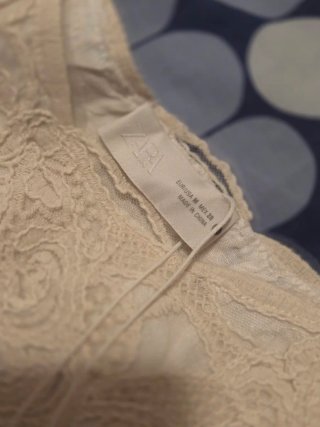 Vestido Zara blanco , 100 % lino, collection
