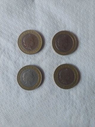 Lote 4 monedas 2 Libras conmemorativas