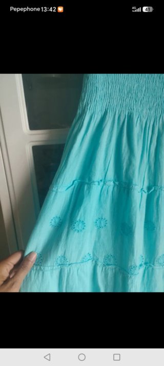 Vestido azul boho talla única