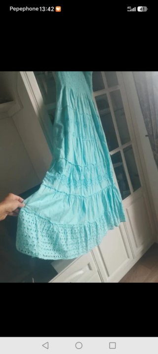 Vestido azul boho talla única