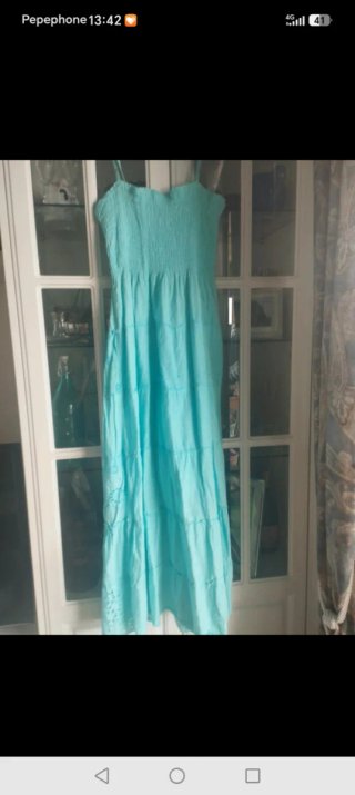 Vestido azul boho talla única