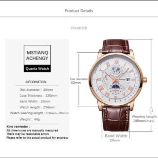 Reloj XGECOK Clásico Hombre Dorado Cuero