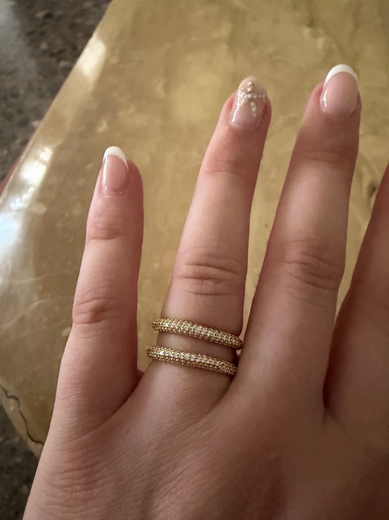 Anillo Dorado Doble Banda