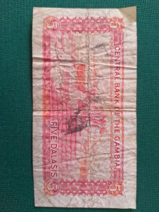 Lote 3 Billetes Gambia 5, 10, 50 Dalasis