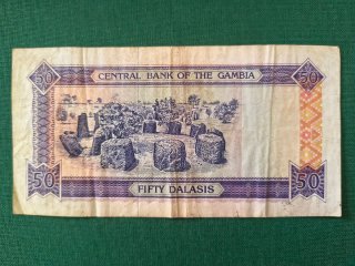 Lote 3 Billetes Gambia 5, 10, 50 Dalasis