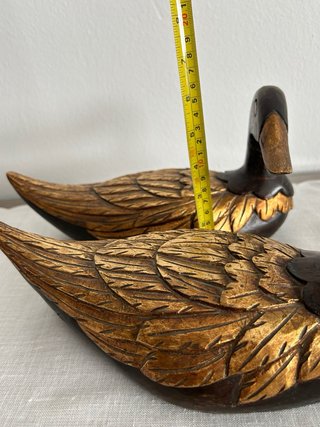 Patos Madera Decorados Pan de Oro