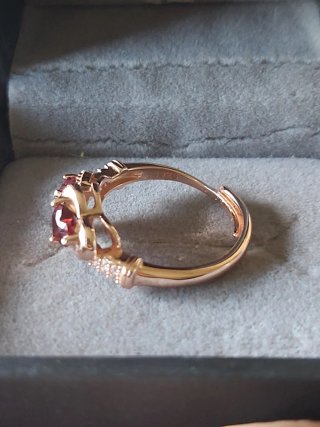 Anillo Toi et Moi Granate y Rodolita