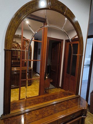 Mueble recibidor con espejo y almacenaje
