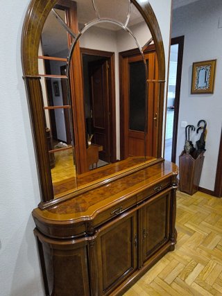 Mueble recibidor con espejo y almacenaje
