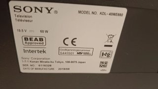 TV Sony KDL-40WE660 40 Negro/Plata