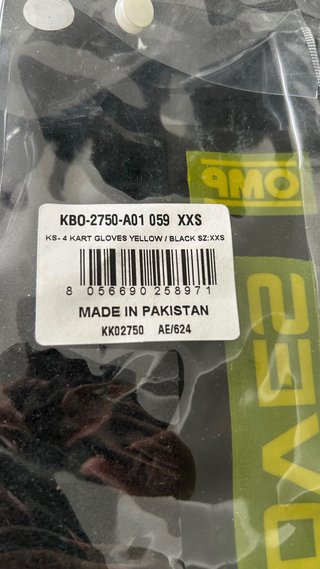 Guantes Karting Niño OMP KS-4 prácticamente nuevos