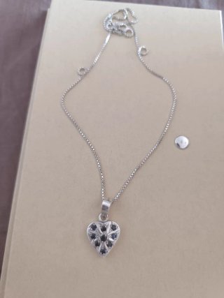 Colgante Corazón Zafiros Plata Milor Italia