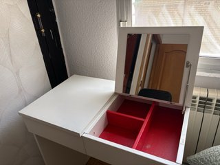 Tocador blanco 70x42cm con espejo