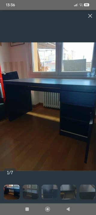 Escritorio IKEA MALM Marrón Oscuro 140x65