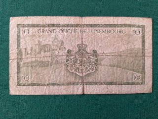 2 Billetes Luxemburgo 10 y 20 Francos