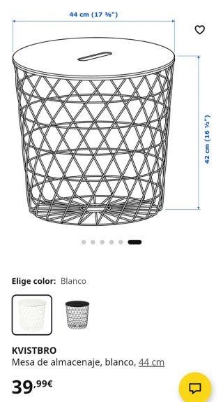 Mesa auxiliar IKEA blanca