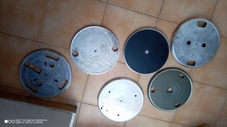6 Platos Tocadiscos (Plata/Negro)