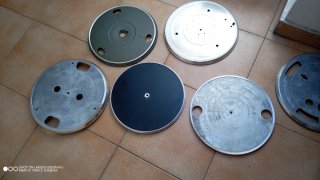 6 Platos Tocadiscos (Plata/Negro)