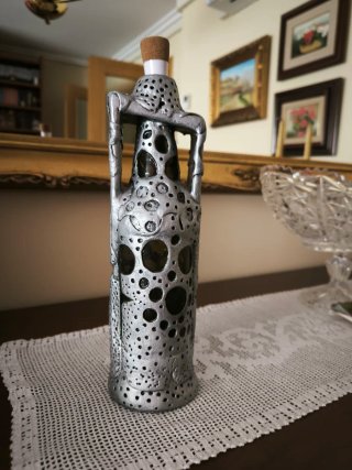 Botella Decorativa Hecha a Mano con Luz