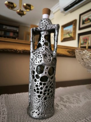 Botella Decorativa Hecha a Mano con Luz