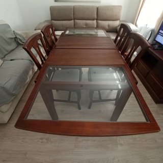 Mesa Comedor Extensible Madera Nogal