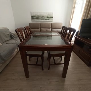 Mesa Comedor Extensible Madera Nogal