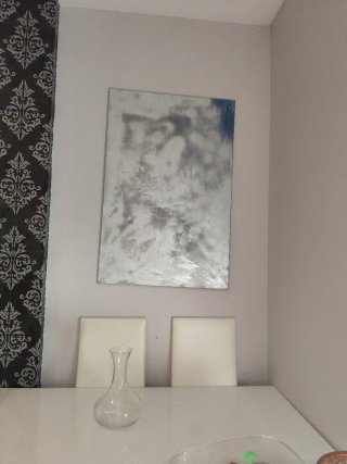 Cuadro decorativo plata y azul