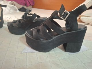 Sandalias de plataforma negras