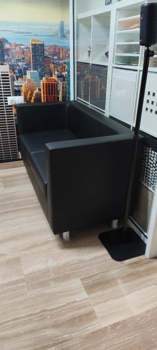 Sofá 2 plazas oficina recepción negro
