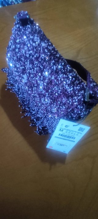 Bolso fiesta Zara flecos lentejuelas
