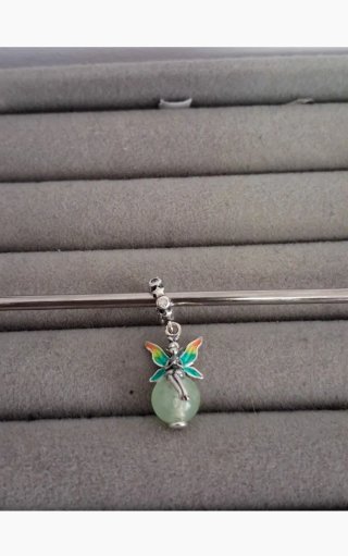 Charm Abeja  y Hada Plata Luminiscente