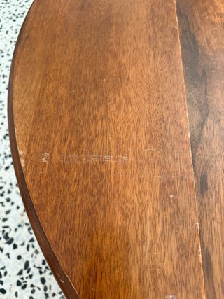 Mesa redonda de madera plegable