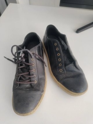 Zapatos Timberland de piel azules suela blanca