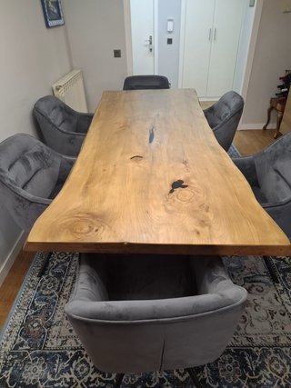 Mesa de comedor madera natural y metal