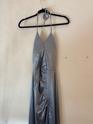 Vestido de fiesta azul bebe satinado