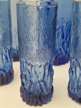 Set 6 Bicchieri Murano Blu + Caraffa