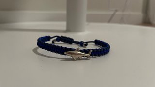 Pulsera Tiburón Plateado Azul Marino