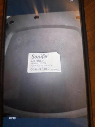 Freidora de aire Sonifer negra
