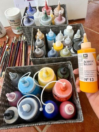 Lote Pinturas Acrílicas y Material Artístico