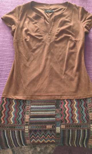 Vestido Formula Joven Marrón y Multicolor