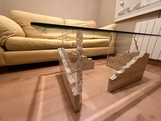 Sofá 3 plazas + mesa cristal