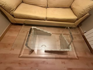 Sofá 3 plazas + mesa cristal