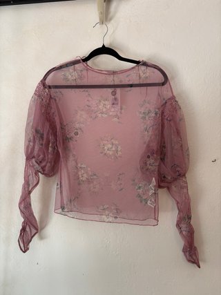Camisa transparente floral talla única