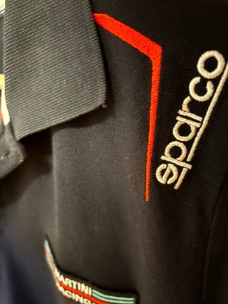 Polo Sparco Martini Racing Azul con logos bordados