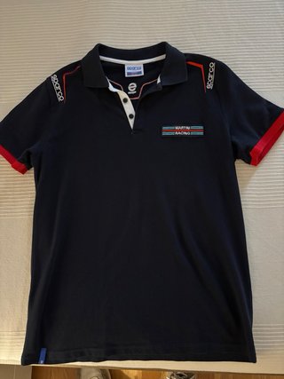 Polo Sparco Martini Racing Azul con logos bordados