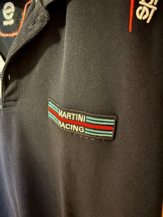 Polo Sparco Martini Racing Azul con logos bordados