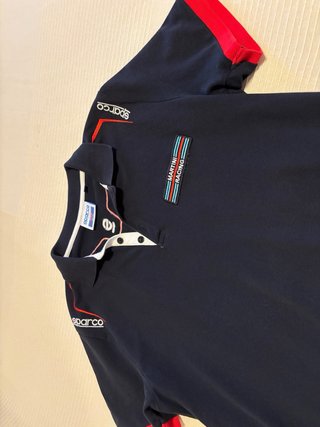 Polo Sparco Martini Racing Azul con logos bordados